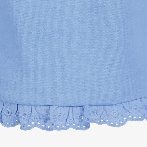 Meisjes sweater met pofmouwen blauw