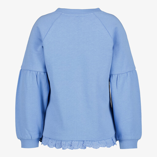 Meisjes sweater met pofmouwen blauw