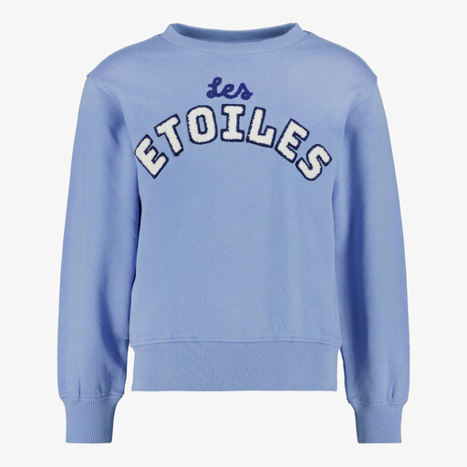 Meisjes sweater met tekstopdruk blauw