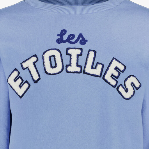 Meisjes sweater met tekstopdruk blauw