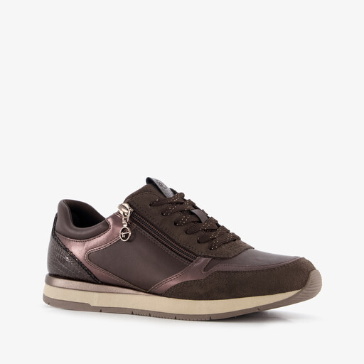 Dames sneakers met rits bruin