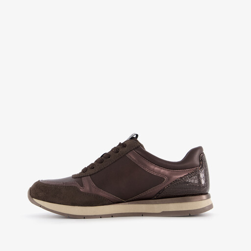 Dames sneakers met rits bruin