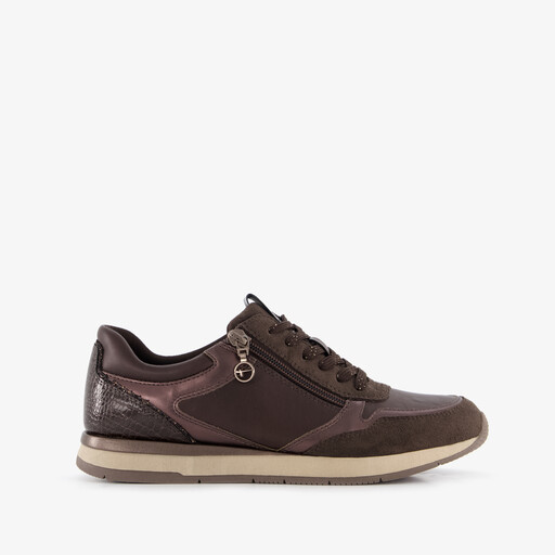 Dames sneakers met rits bruin