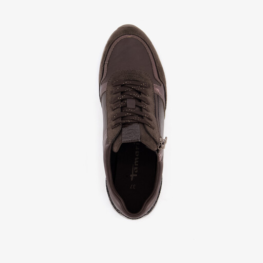 Dames sneakers met rits bruin