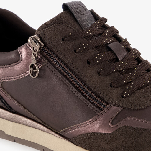 Dames sneakers met rits bruin
