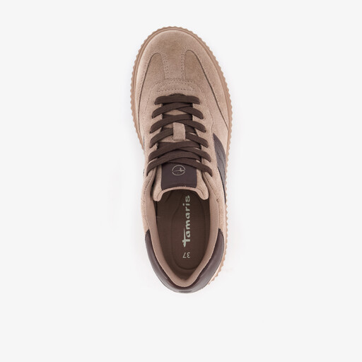 Dames sneakers met plateauzool beige