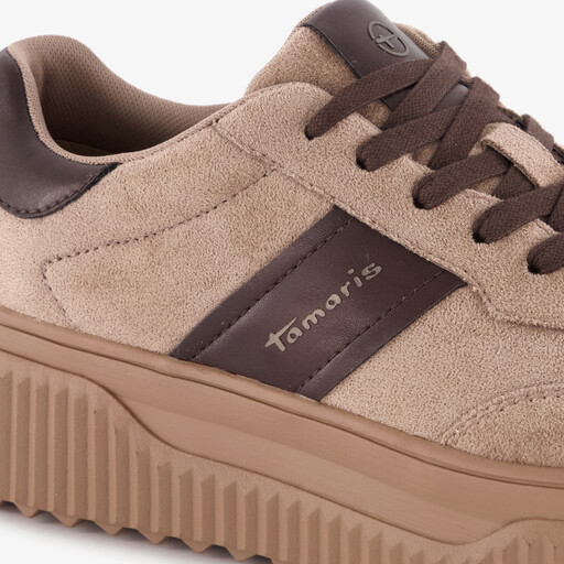 Dames sneakers met plateauzool beige