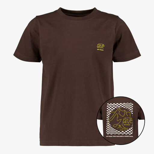 Jongens T-shirt met backprint bruin