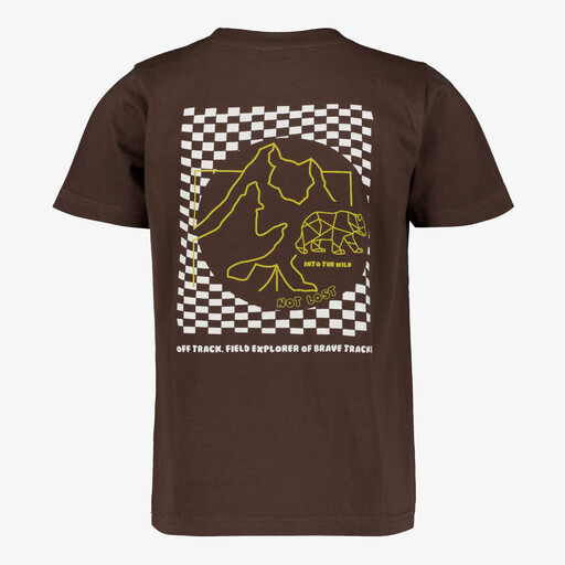 Jongens T-shirt met backprint bruin