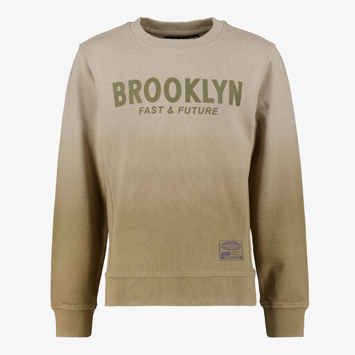 Jongens sweater met opdruk beige
