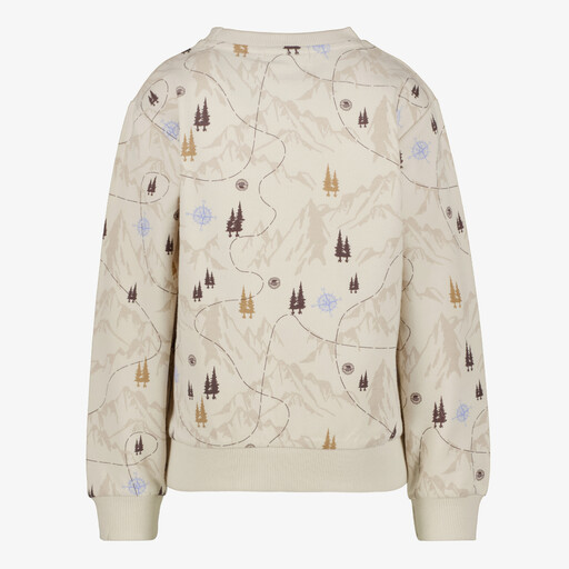 Jongens sweater met bosprint beige