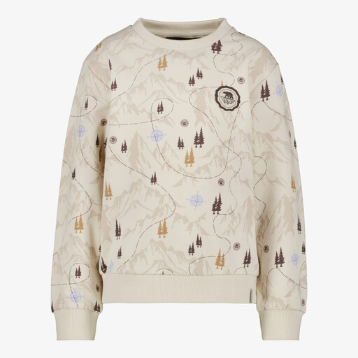 Jongens sweater met bosprint beige