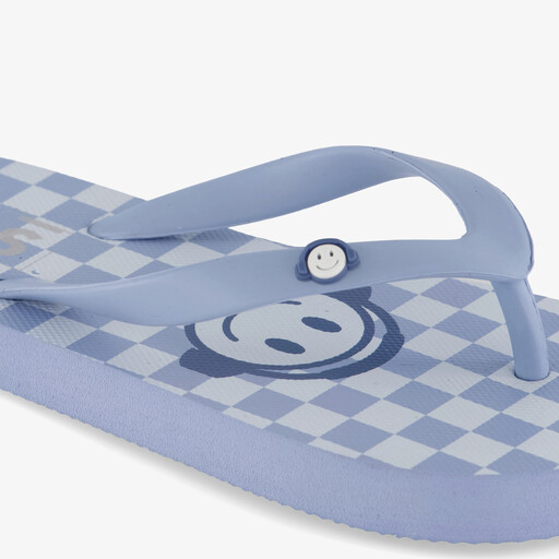 Kinder teenslippers met smiley blauw