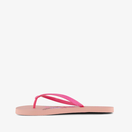 Dames teenslippers met bloemenprint roze
