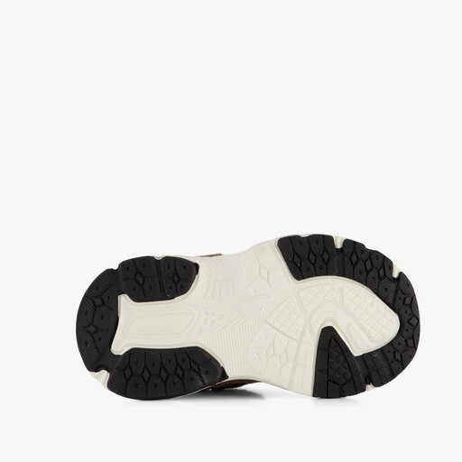 Leren meisjes sneakers met metallic details bruin
