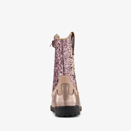 Leren meisjes cowboylaarzen roze beige