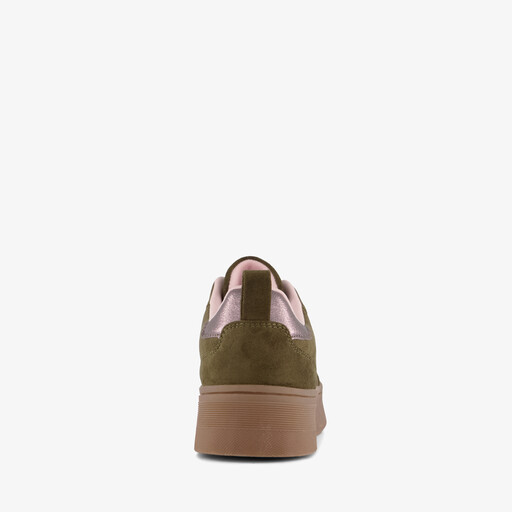 Dames sneakers donkergroen roze