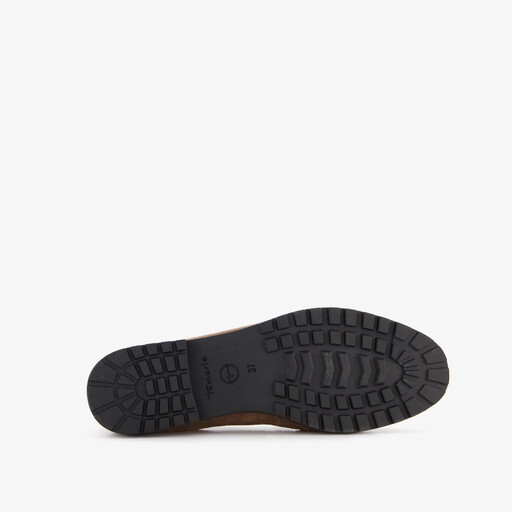 Dames loafers met gesp camel bruin