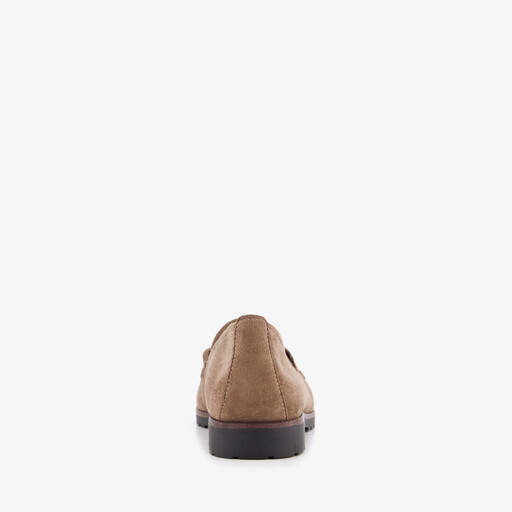 Dames loafers met gesp camel bruin