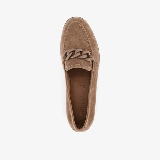 Dames loafers met gesp camel bruin