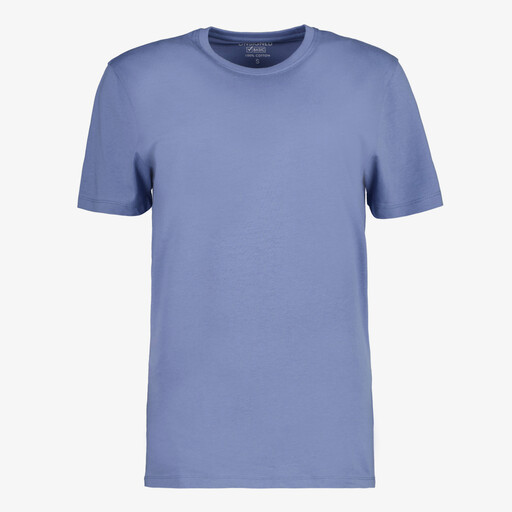 Heren T-shirt katoen ronde hals blauw