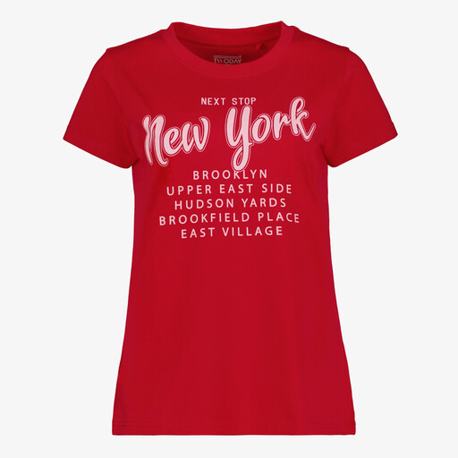 Dames T-shirt met tekstopdruk rood