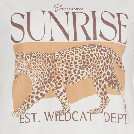 Dames T-shirt met panter wit