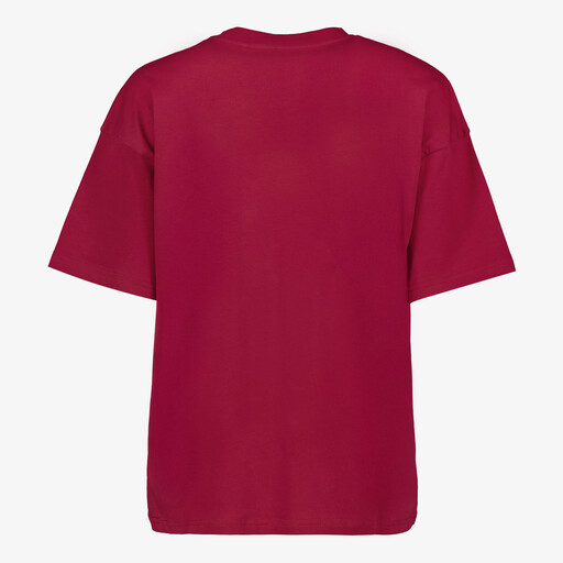 Oversized dames T-shirt met print rood goud