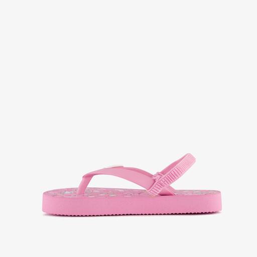 Meisjes teenslippers met hielbandje en unicorn roze