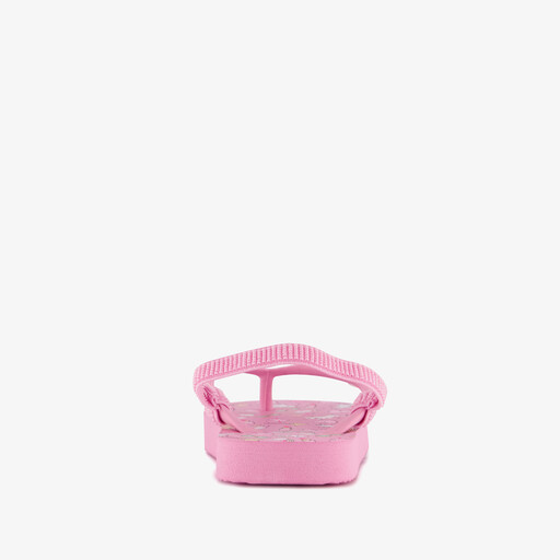 Meisjes teenslippers met hielbandje en unicorn roze