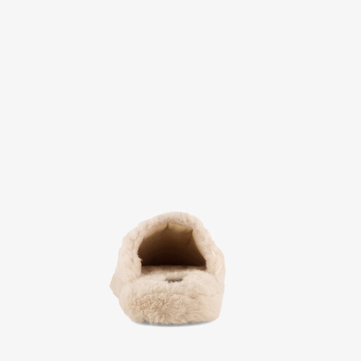 Dames instap pantoffels met hartje beige