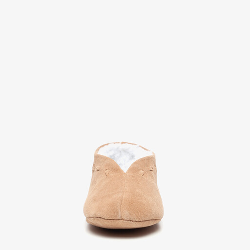 Leren dames Spaanse sloffen cognac