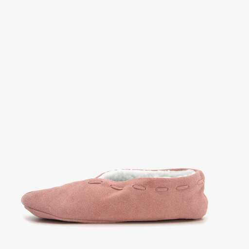 Leren dames Spaanse sloffen roze