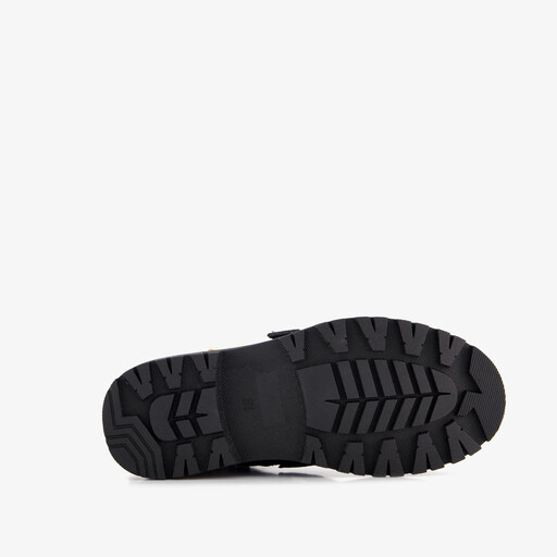 Meisjes biker boots zwart met hartjes gespen