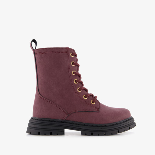 Meisjes veterboots bordeauxrood
