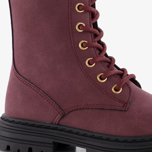 Meisjes veterboots bordeauxrood