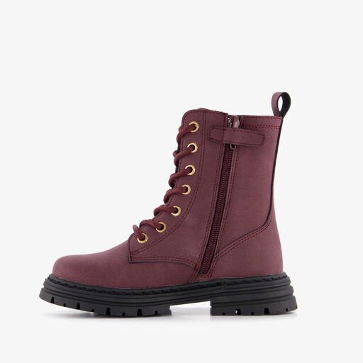 Meisjes veterboots bordeauxrood