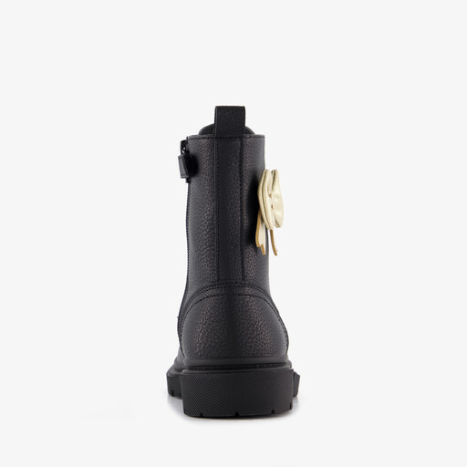 Meisjes veterboots met strikje zwart
