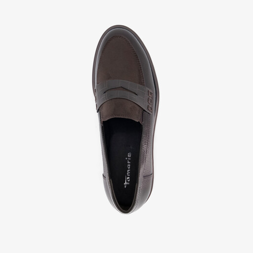 Dames lak loafers bruin