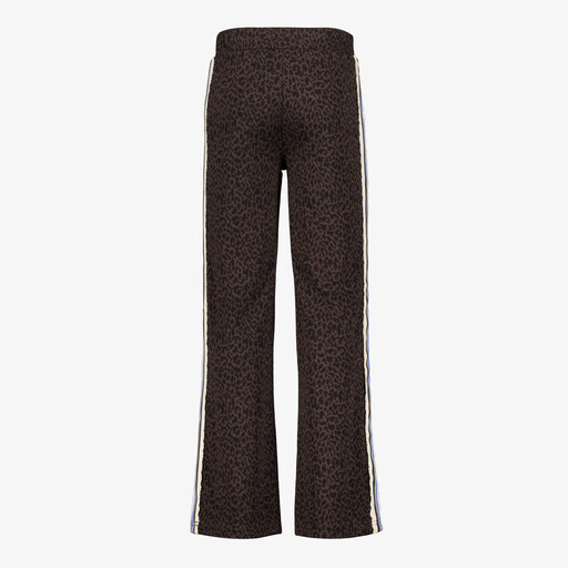 Meisjes wide leg broek met panterprint