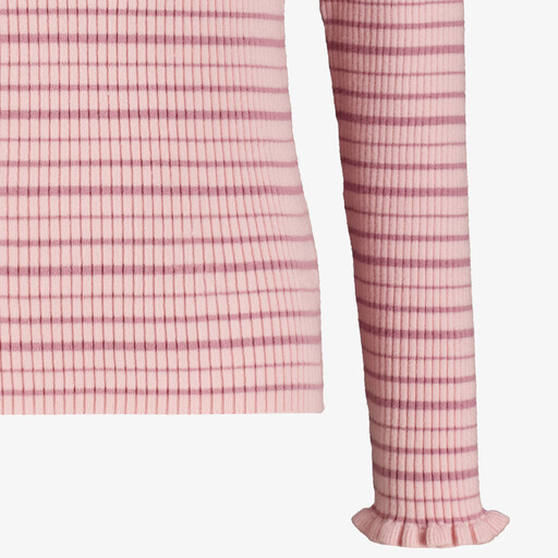 Name IT Vianna geribde meisjes top met strepen roze lila