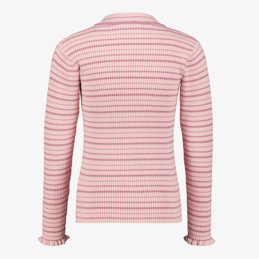 Name IT Vianna geribde meisjes top met strepen roze lila