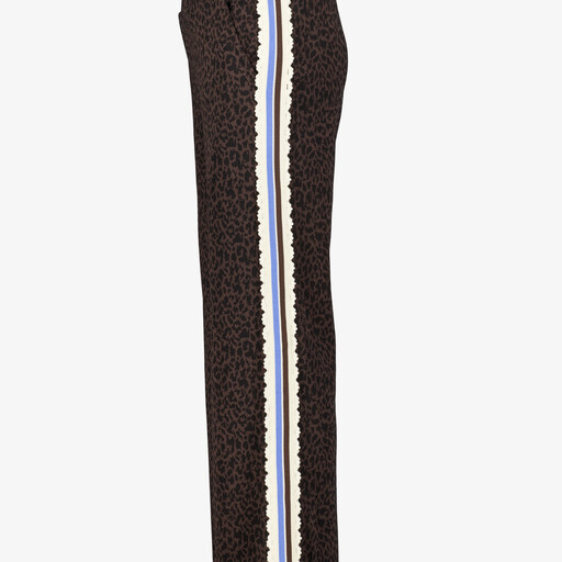 Meisjes wide leg broek met panterprint