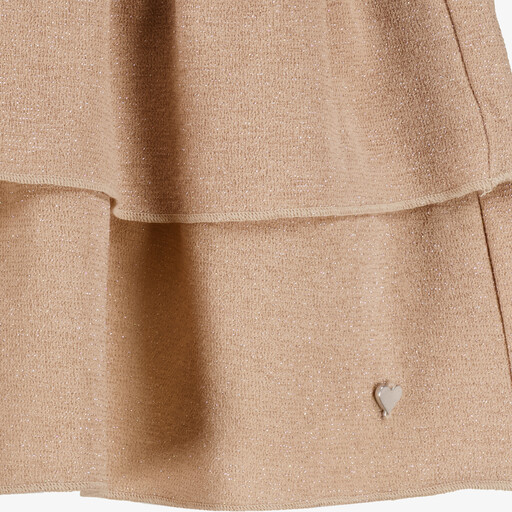 Meisjes rok met ruches en glitters goud
