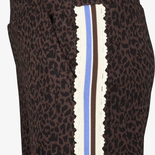 Meisjes wide leg broek met panterprint
