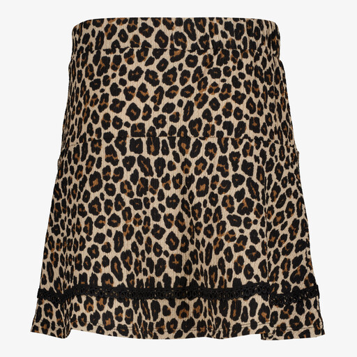 Meisjes rok met panterprint bruin