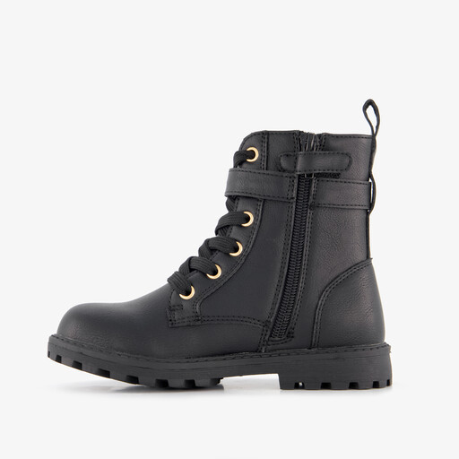 Meisjes veterboots met tasje zwart