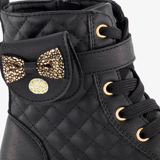 Meisjes veterboots met tasje zwart