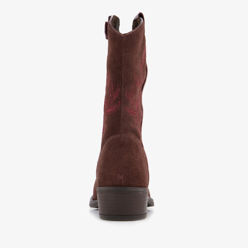 Suède meisjes cowboylaarzen bordeauxrood