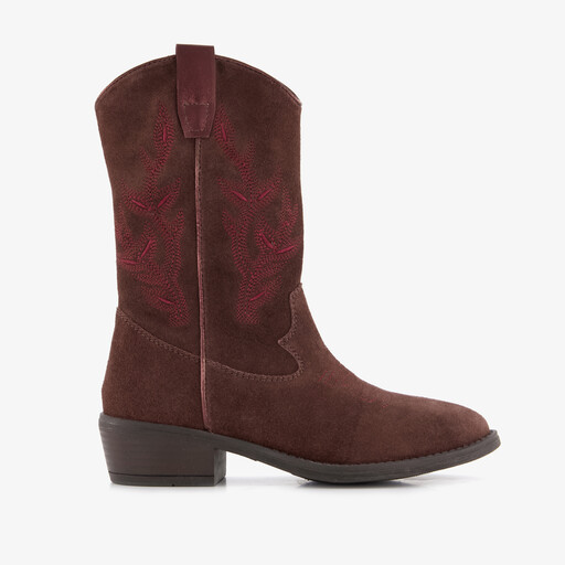Suède meisjes cowboylaarzen bordeauxrood
